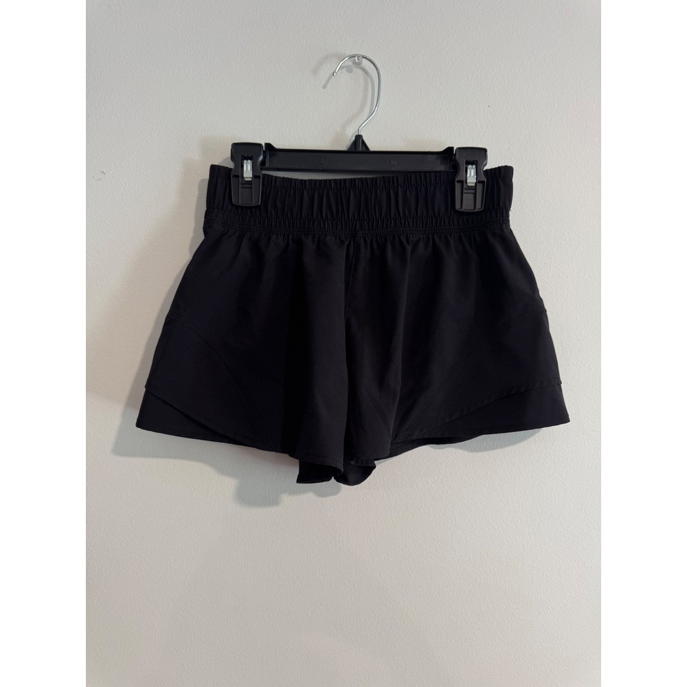 Athletic Works Running Shorts Girls Size M 8 Black Smocked Waistband